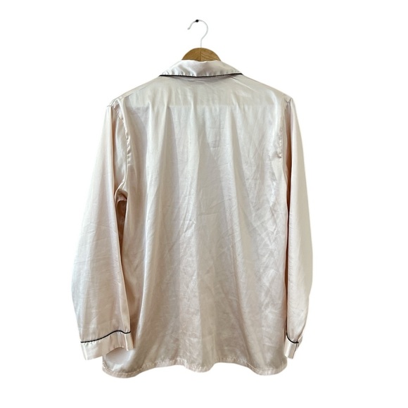 Blush Pink Satin Pajama Set Women’s Large Button Down Top & Pants - Picture 5 of 15